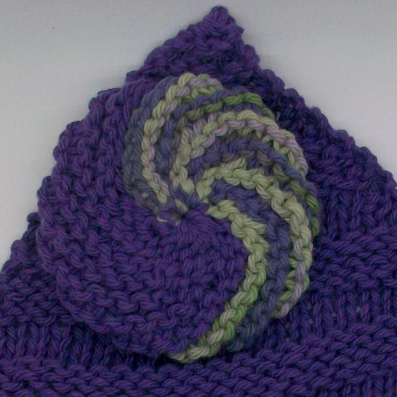 Handmade Knit Wash Dish Spa Cloth Scrubbie Set - Picture 5 of 5